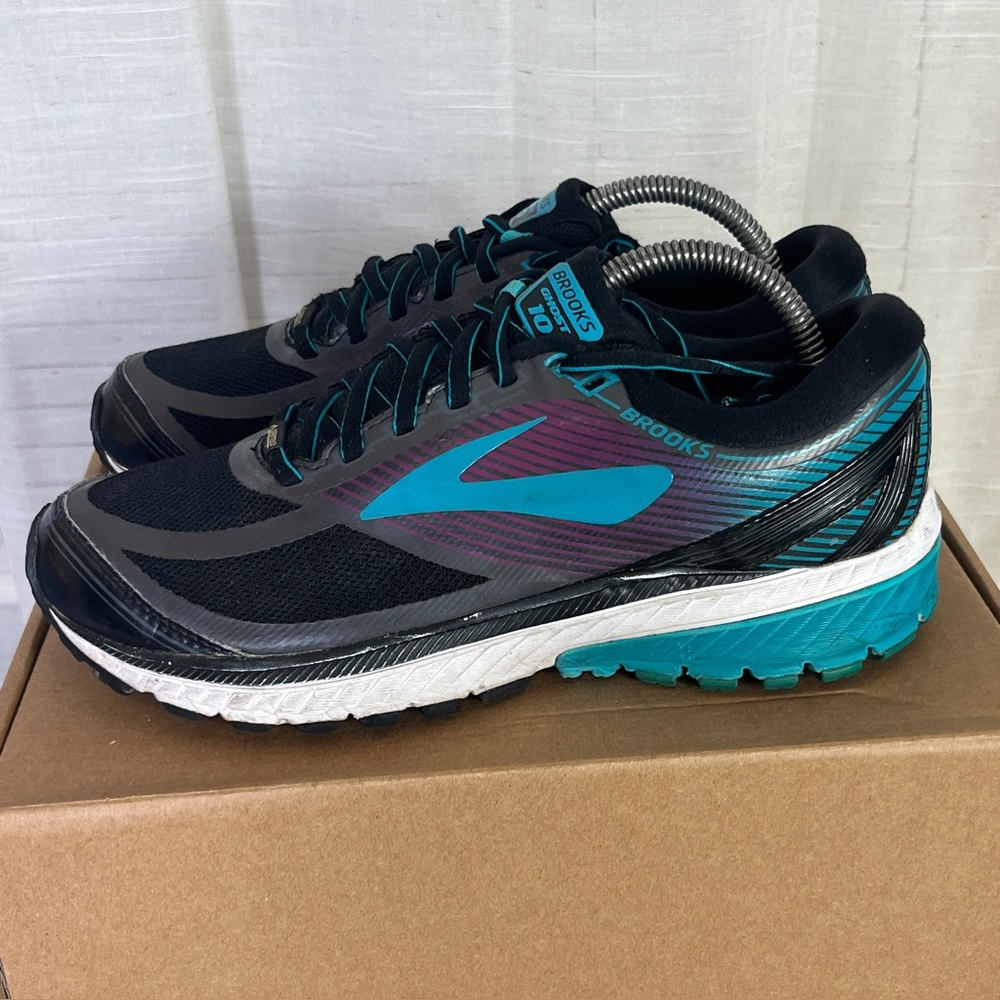 Brooks Ghost 10 GTX Gore-Tex Womens Size 8 Black Running Shoes (b11)